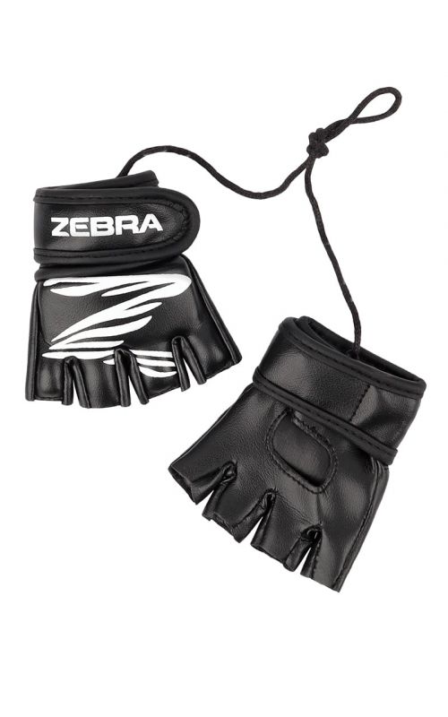 Mini MMA Handschuhe, ZEBRA, schwarz